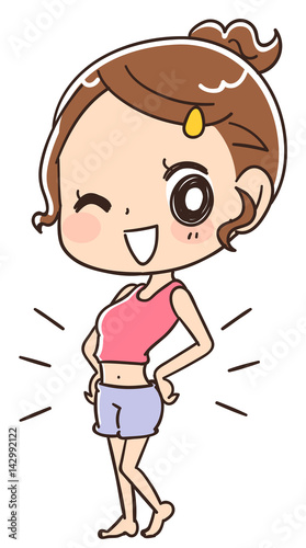 痩せている女性のイラスト