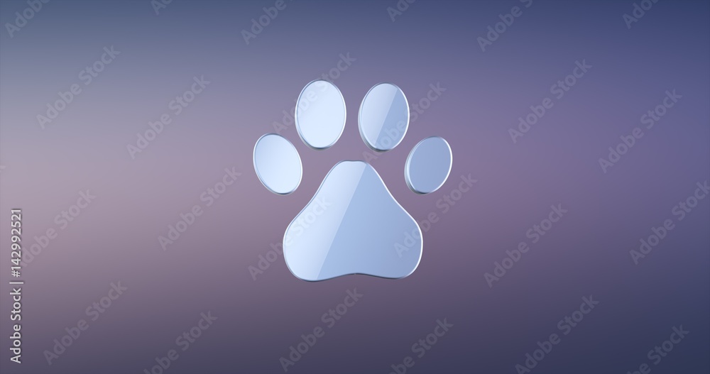 Paw Silver 3d Icon Paw Silver 3d Icon