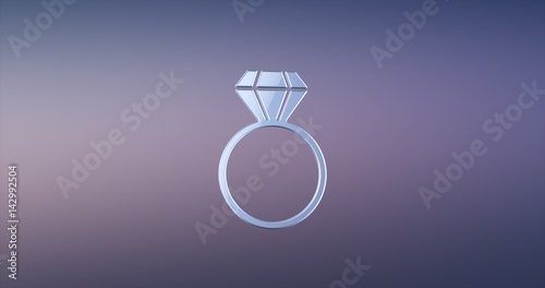 Diamond Ring Silver 3d Icon © videostore