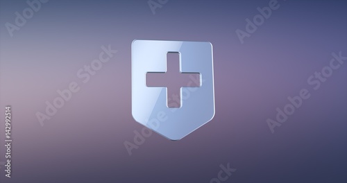 Medical Map Pin Silver 3d Icon