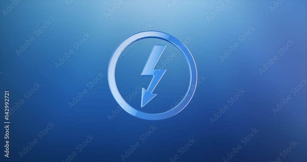 Lightning Shock Blue 3d Icon Lightning Shock Blue 3d Icon