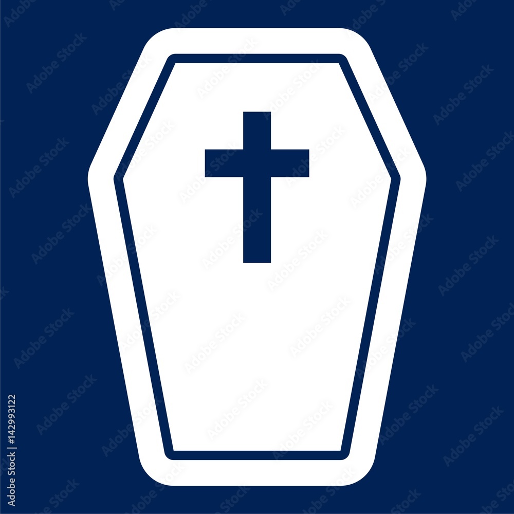 Casket and Cross Icon Flat Graphic Design Casket and Cross Icon Flat Graphic Design