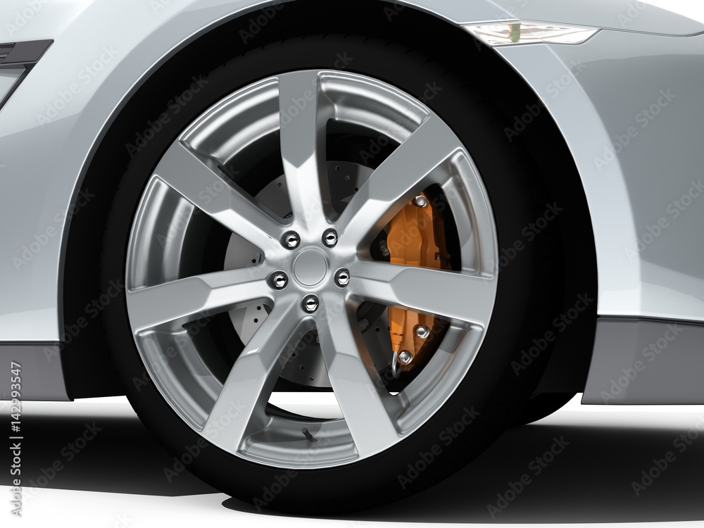 Obraz premium 3D rendering brandless car part illustration