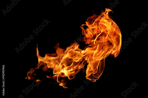 Abstract blurred fire flames isolated on black background © modify260