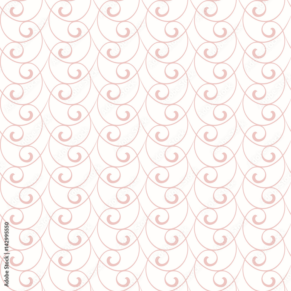 Seamless ornament. Modern geometric pattern with repeating pink waves