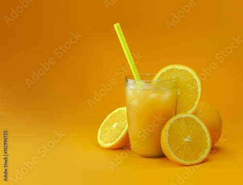 Cold Orange Juice with Ice
