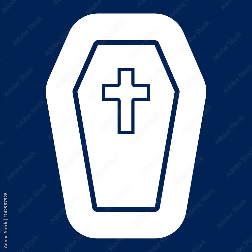 Obraz premium Casket and Cross Icon Flat Graphic Design - Illustration