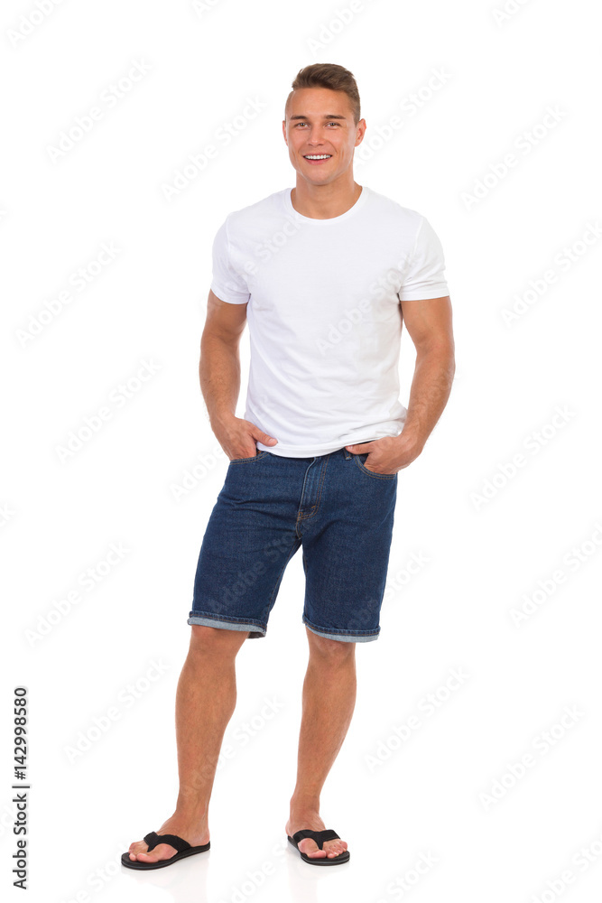 Casual Man With Hands In Pockets Isolated Casual Man With Hands In Pockets Isolated