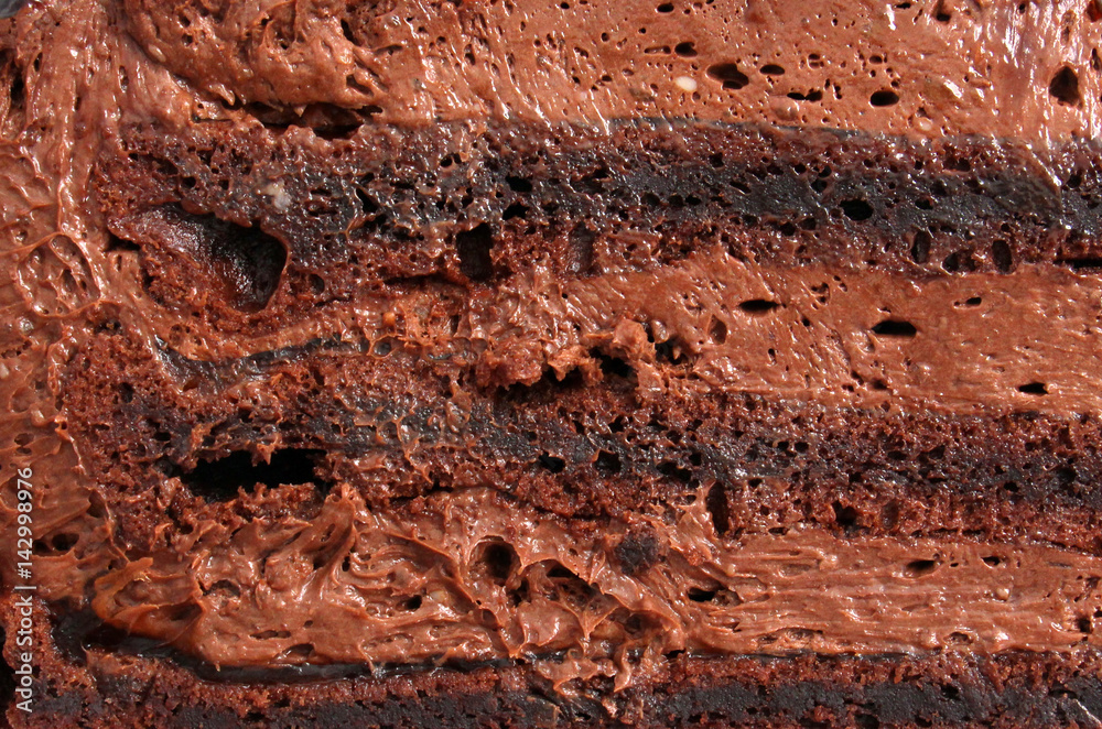 Fototapeta premium Chocolate cake slice background
