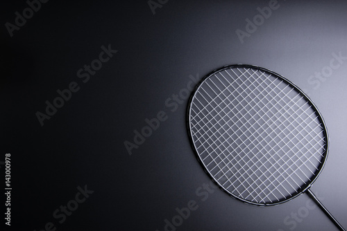 Badminton racket on black background.Sport concept, Copy space image for your text. © bubbers