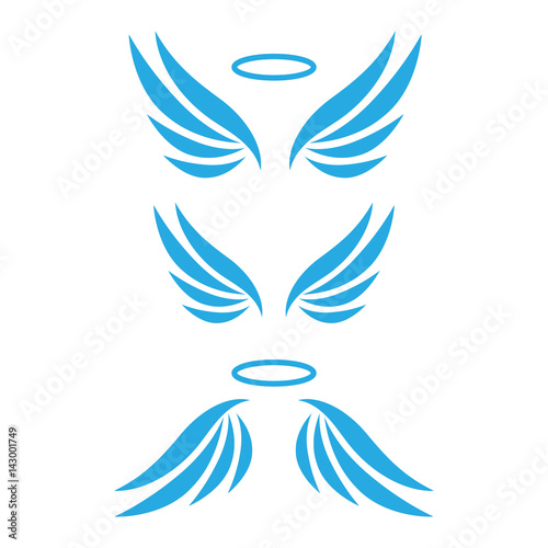 Vector sketch of angel wings