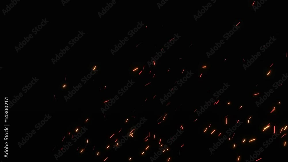 Fire sparks from campfire over black background. Loop Fire sparks from campfire over black background. Loop
