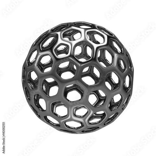 Fotografija 3d Rendering abstract hollow sphere on white background