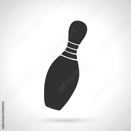 Vector illustration. Silhouette of one bowling pin. Sports equipment. Patterns elements for greeting cards, wallpapers