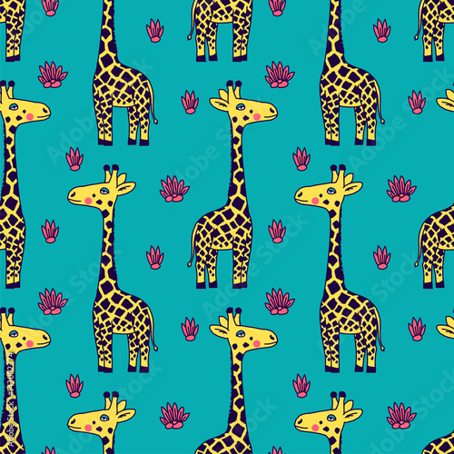 Giraffe in a cartoon style, is insulated on white background. easy to use.