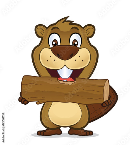 Beaver eating wood