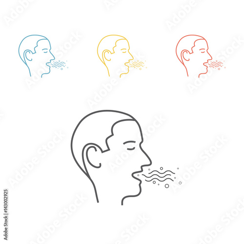 Bad Breath. Line Icon. Vector illustration