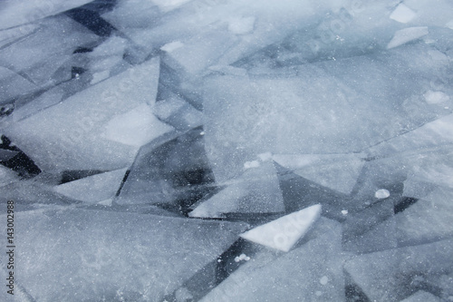Geometric pattern of Baikal lake ice. Winter