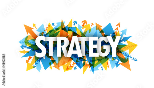 "STRATEGY" Icon with Arrows Background
