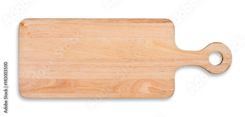 wooden cutting board isolated on a white background,top view