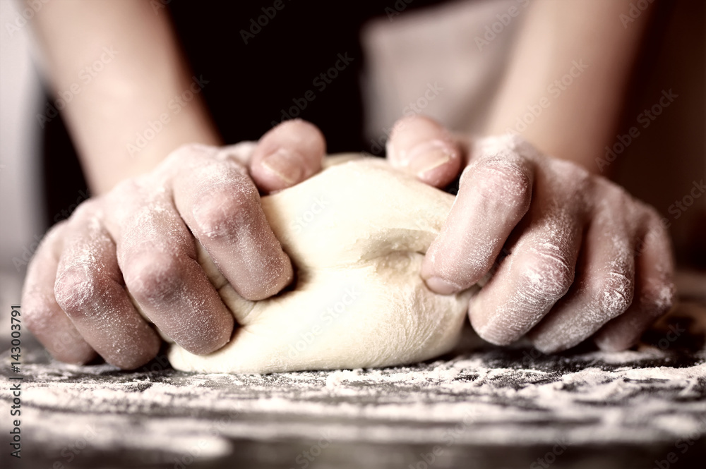 pizza prepare dough hand topping pizza prepare dough hand topping