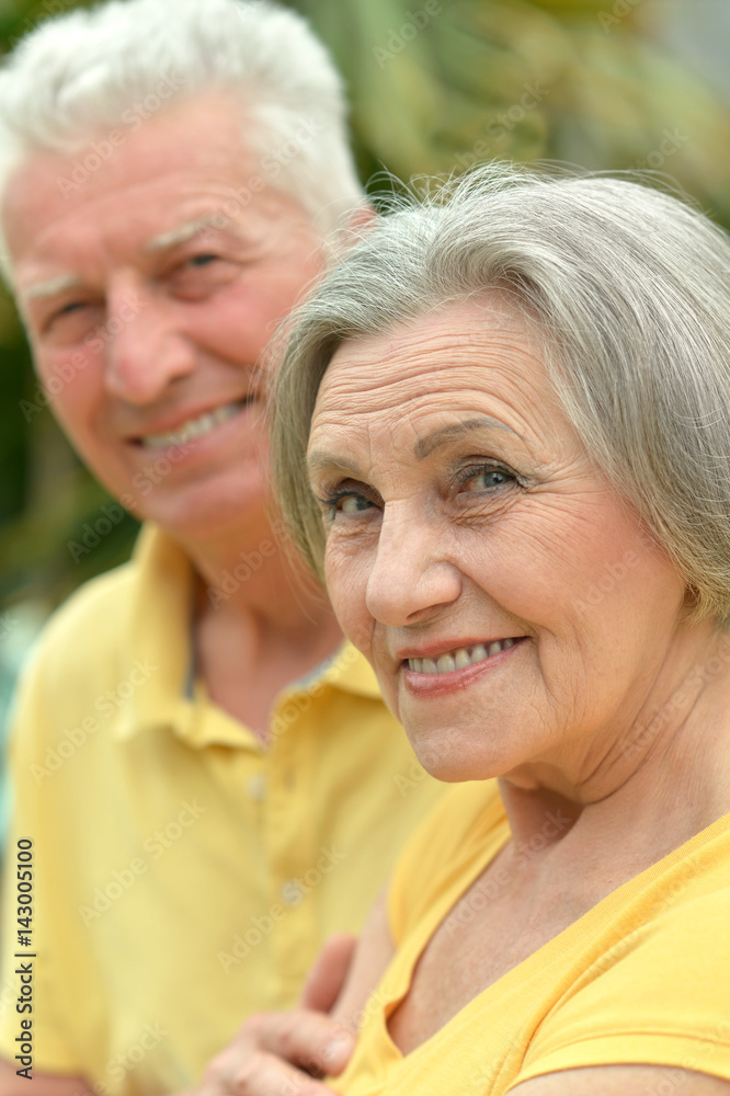 Happy elderly couple embracing Happy elderly couple embracing
