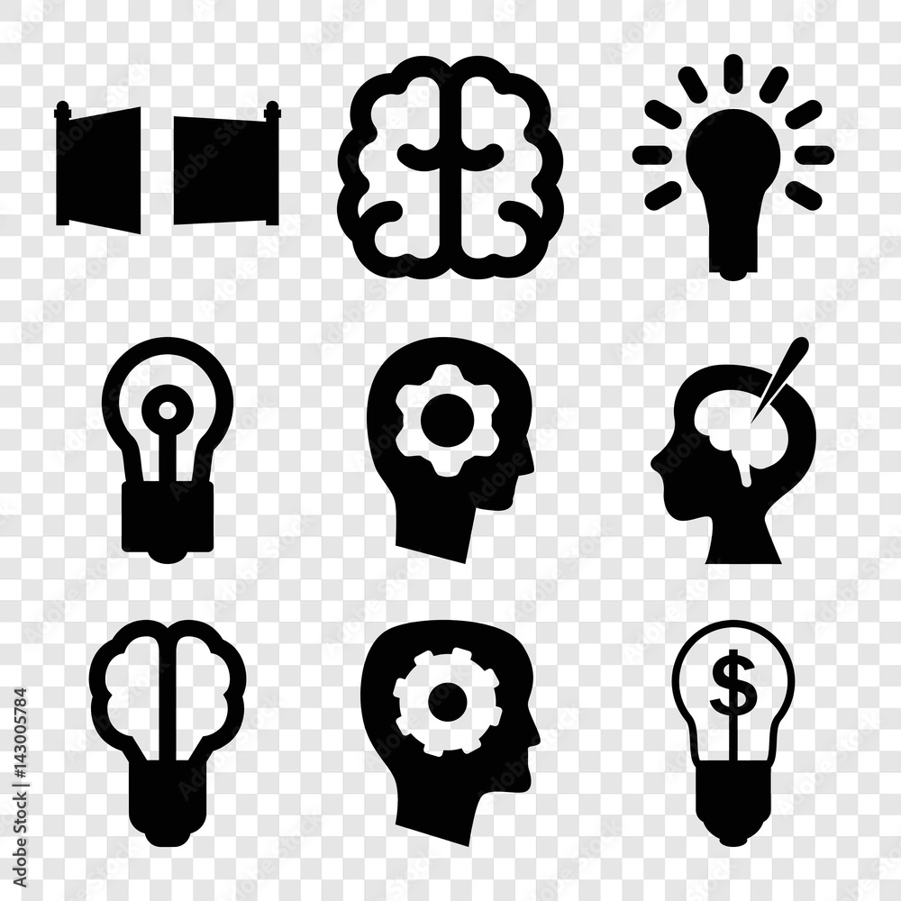 Set of 9 imagination filled icons Set of 9 imagination filled icons