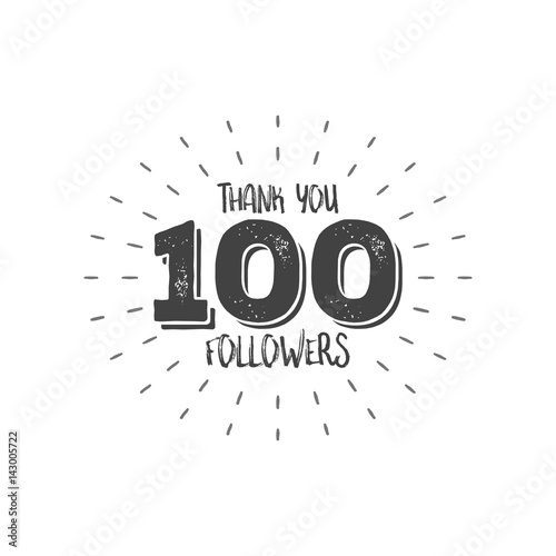 Thank you letters for follower vector illustration
