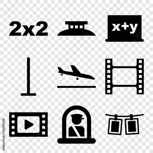 Set of 9 border filled icons