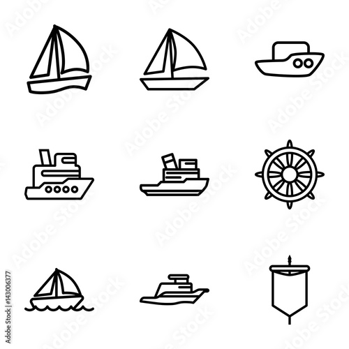 Set of 9 sail outline icons