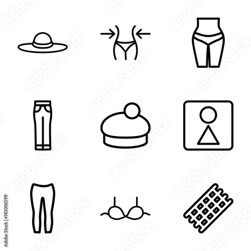 Set of 9 women outline icons