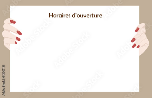 Panneau horaires d'ouverture