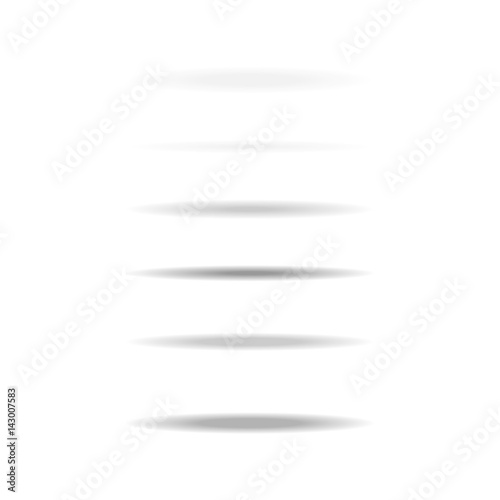 Shadows set isolated on white background. Vector shadows for for tab dividers and objects