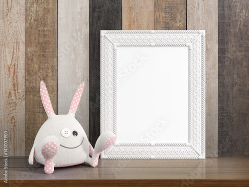 Mock up blank frame. 3d rendering