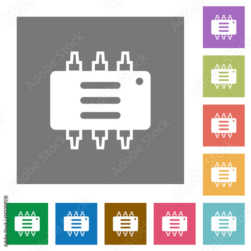 Hardware options square flat icons