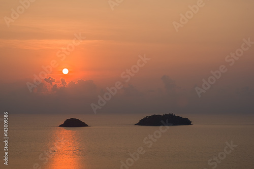 Sunset with beautiful clouds on Koh Chang  Thailand