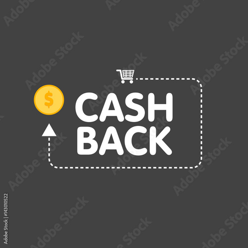 Cashback concept logo vector illustration coins and arrow