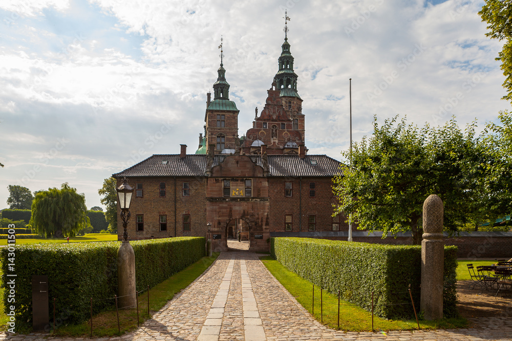 Rosenborg castle, Copenhagen. Sunny summer day view.