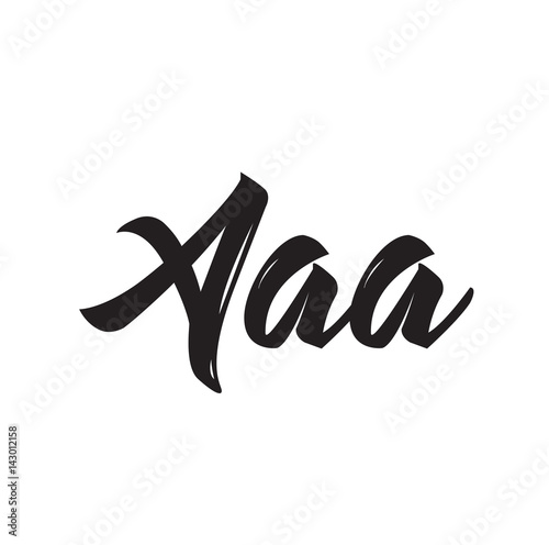 aaa, text design. Vector calligraphy. Typography poster.