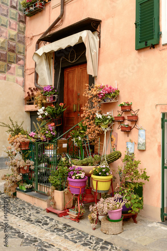 blossoming entrance, Finalborgo, Italy