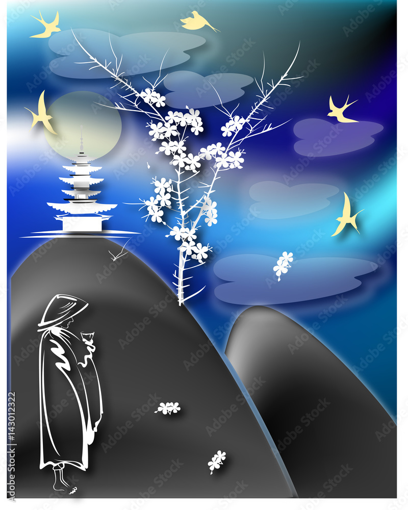 Naklejka premium tree with birds