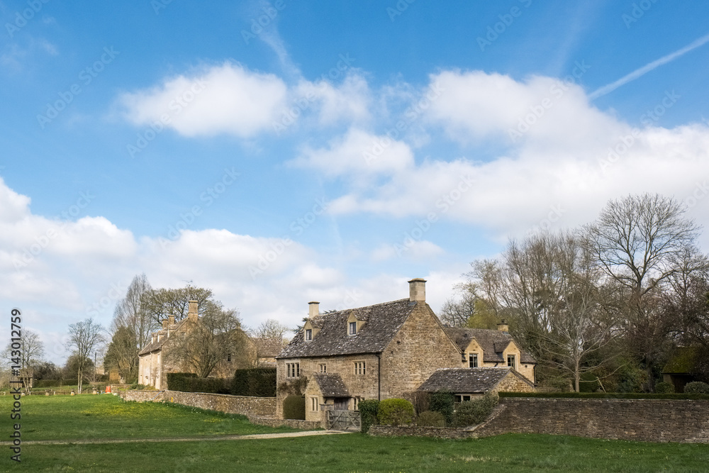 Picturesque Wyck Rissington Village in the Cotswolds