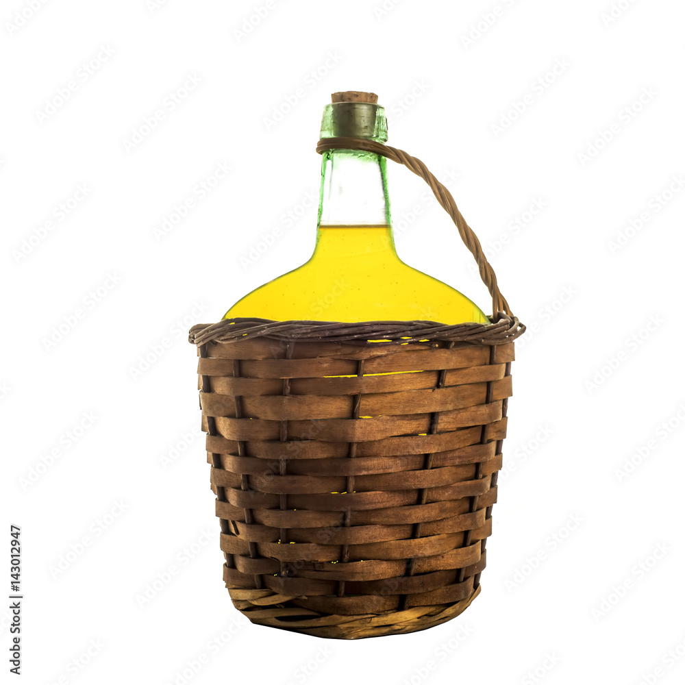 Ταπετσαρία Olive oil in old carboy isolated