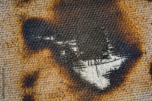 burned canvas
