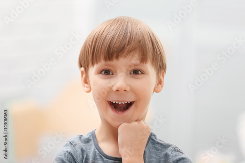 Portrait of cute little boy...