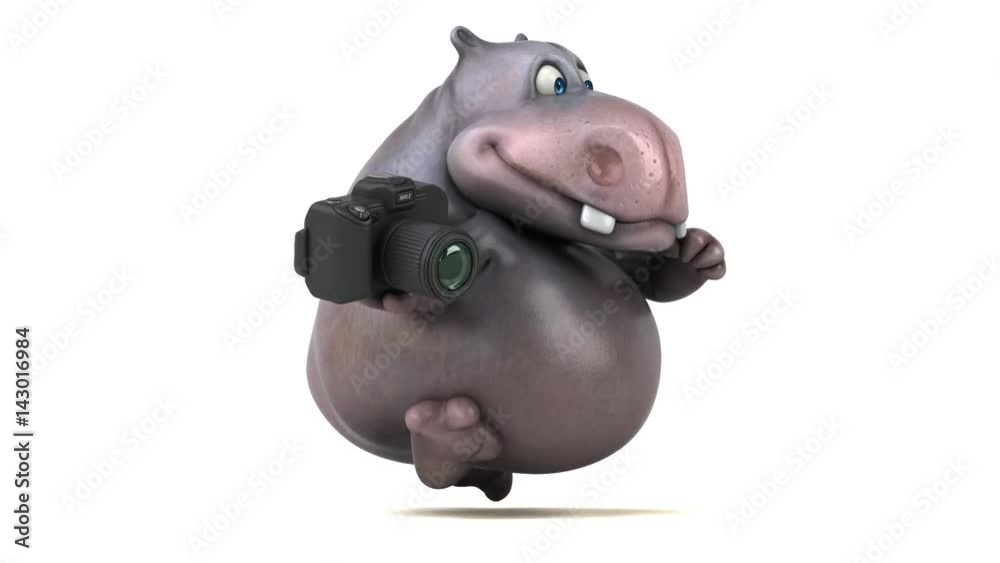 Fun hippo running - 3D Animation