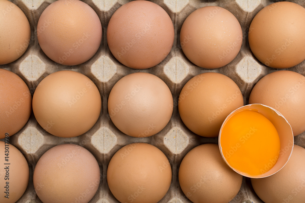 Background of chicken eggs in a cardboard tray. Background of chicken eggs in a cardboard tray.