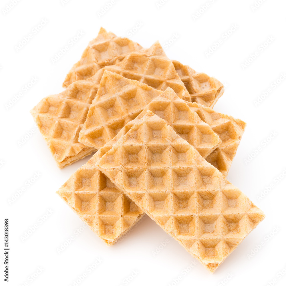 Waffle with crem isolated on white background. Waffle with crem isolated on white background.