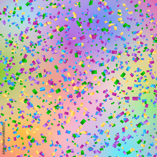 Bright shiny sparkling background with colorful confetti particles
