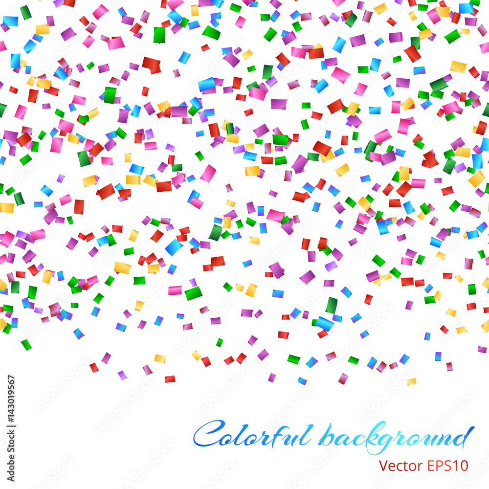 Glitter sparkle endless background with colorful confetti
